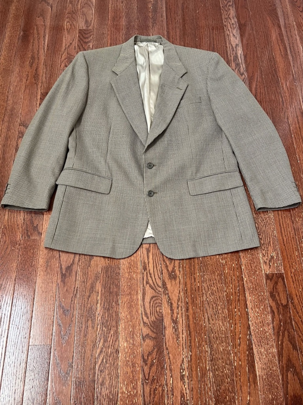 Charles Jordan Paris Brown and Taupe Men's Wool Blazer, Size ??